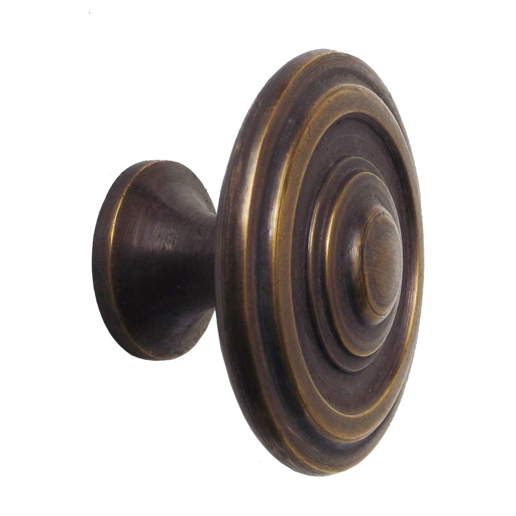 4cm Tarikan Laci Meja Lemari Kuningan / Knob - 4 Tier Ring / Antique