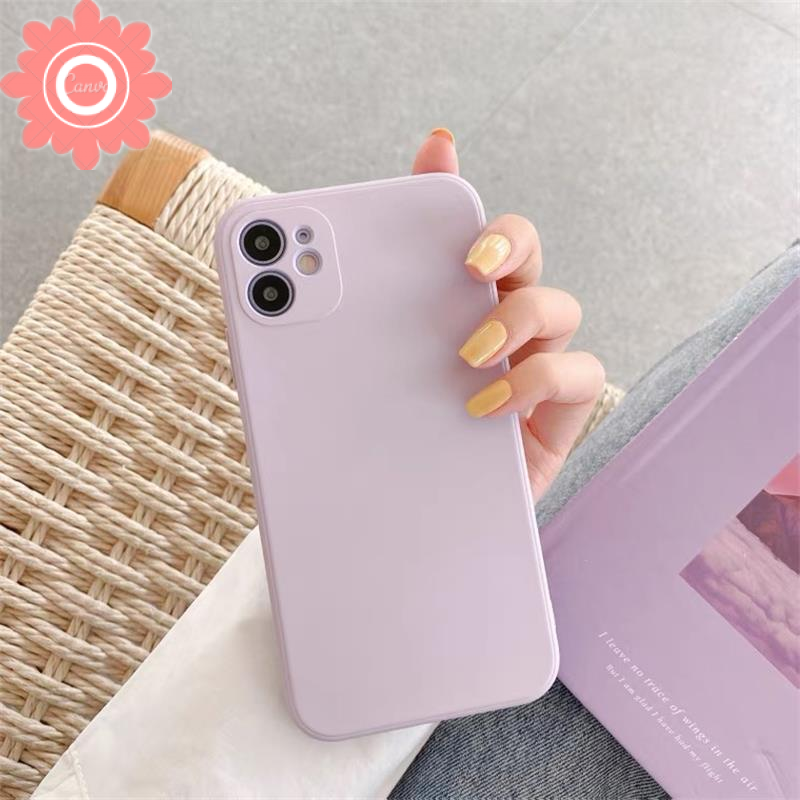 Casing Samsung A32 A52 A72 A12 A51 A11 A71 A21s M11 A20s A10S A50 A30 A50s A31 Candy Solid Color Cube with Straight Edges Silicon TPU Phone Cover