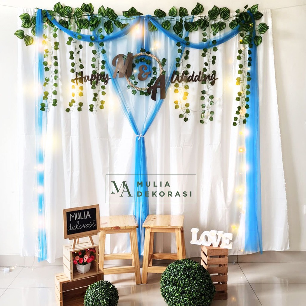 Dekorasi Lamaran Tunangan Backdrop Nikahan PhotoBooth DIY Akad Nikah Aqiqah Khitan Paket Mulia Q