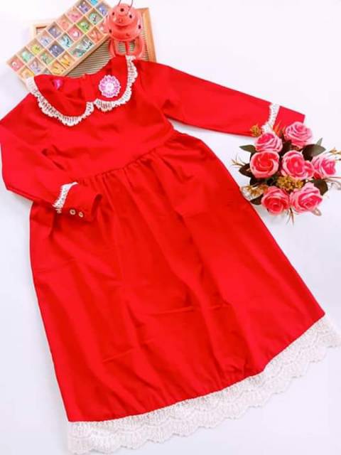 Gamis anak perempuan katun Ima flowkids 4y orange