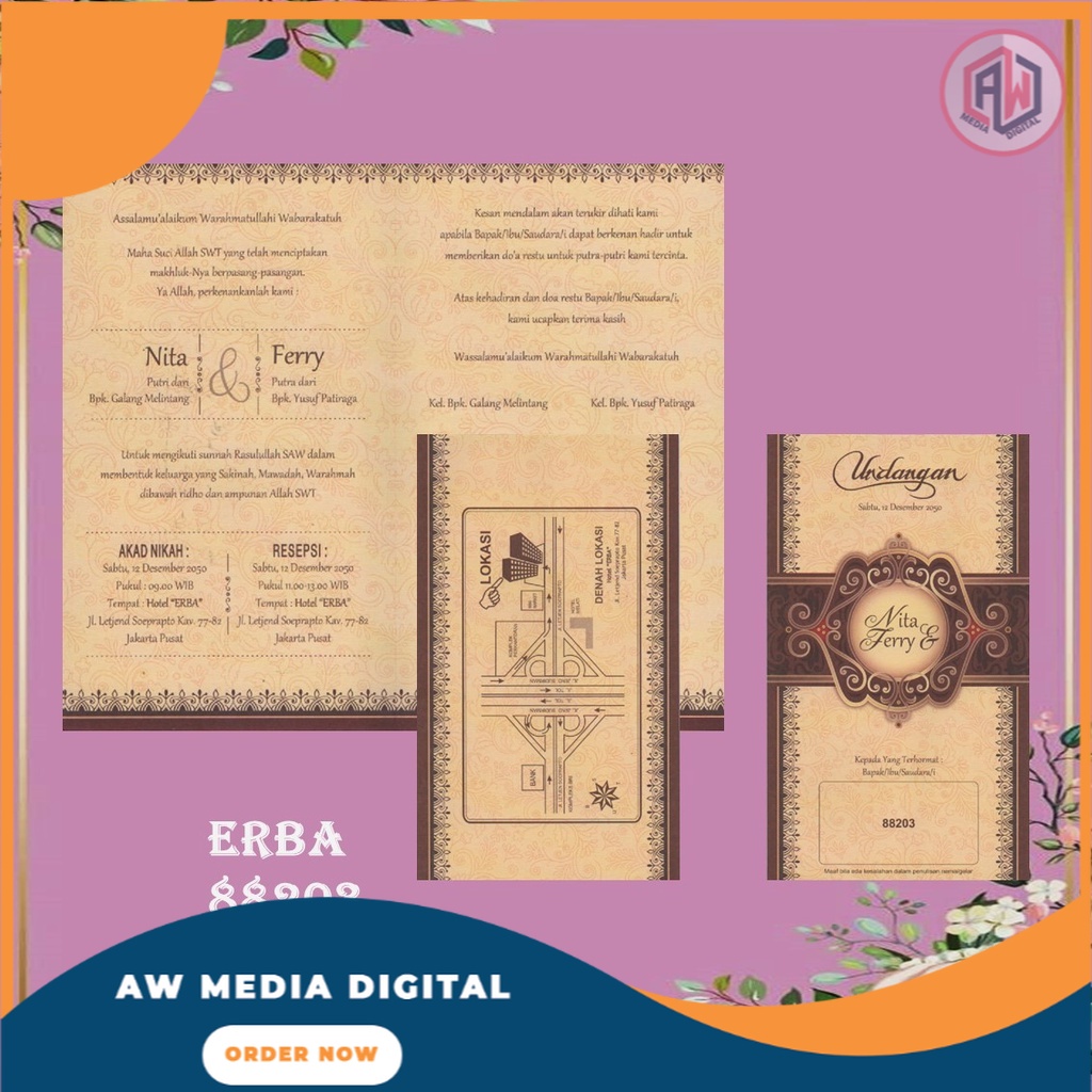 ERBA 88203 Undangan Pernikahan Murah