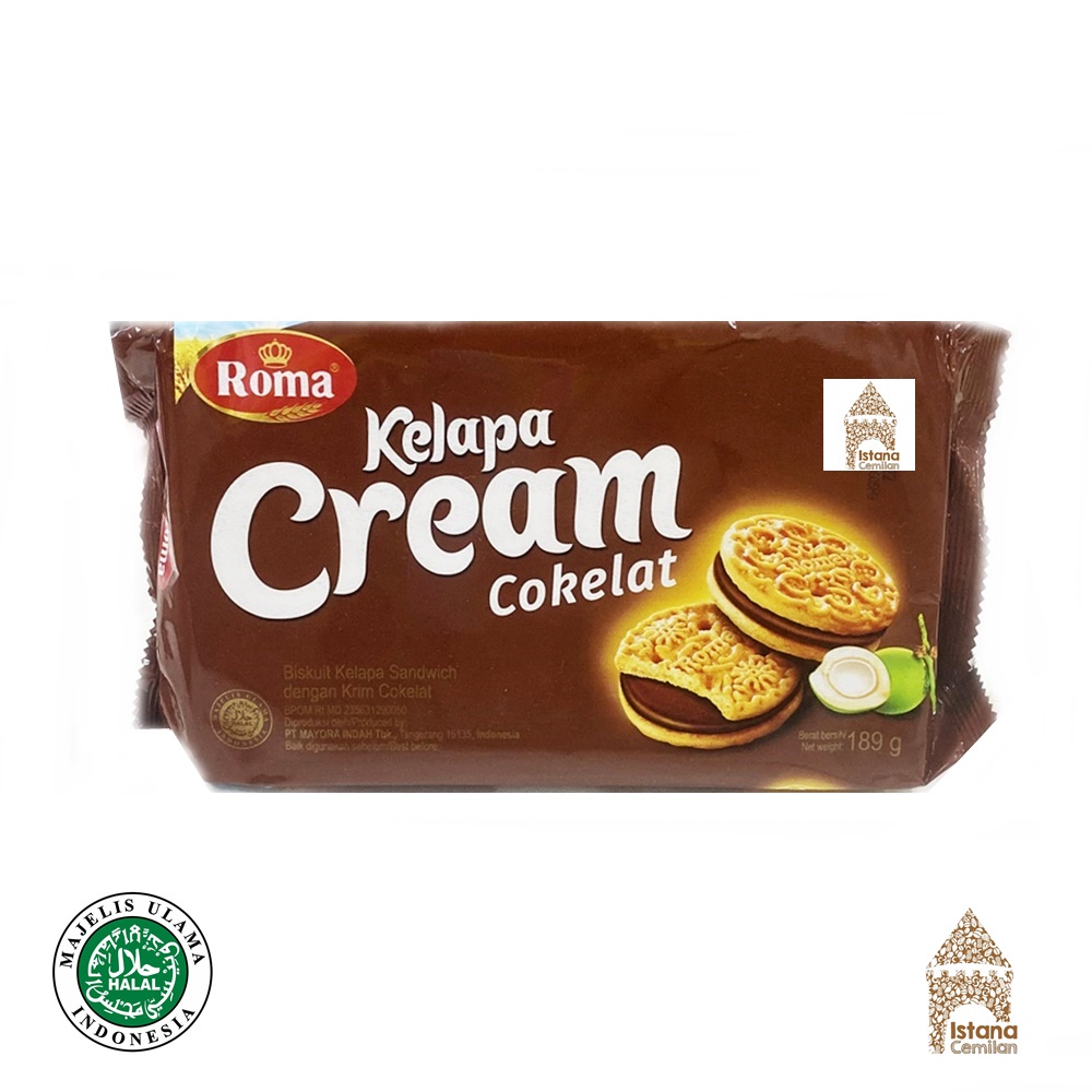 Roma Biskuit Kelapa Cream Ori / Cokelat 180 Gram