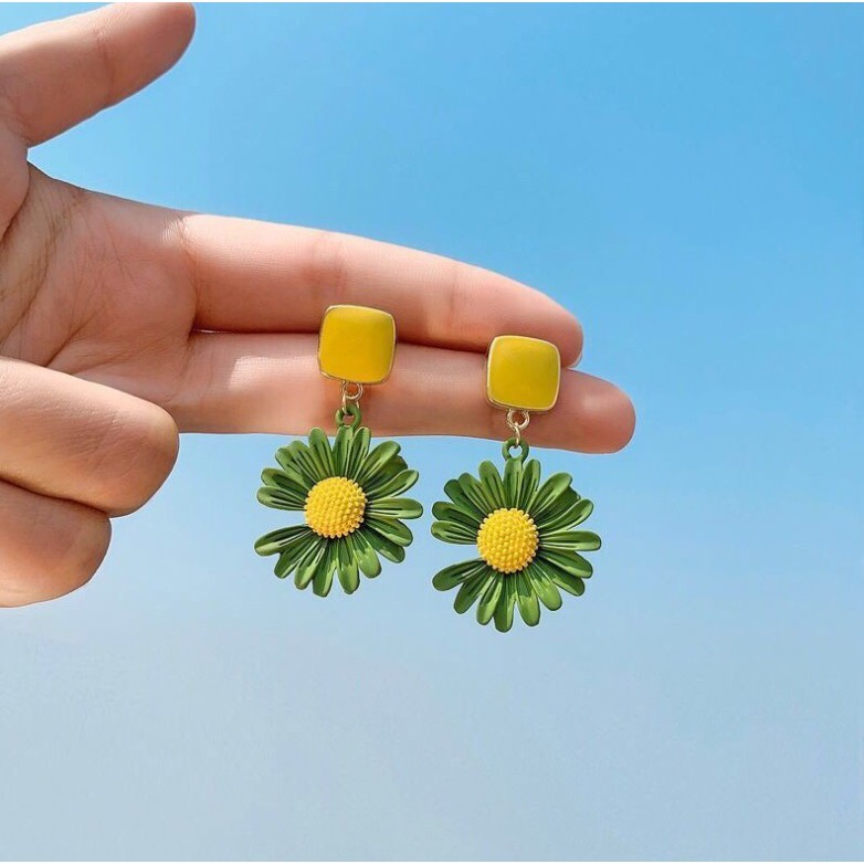 Anting Bunga DAISY 02 Sterling Silver S925 Gaya Korea Fashion Women Flower Earring Korean Style