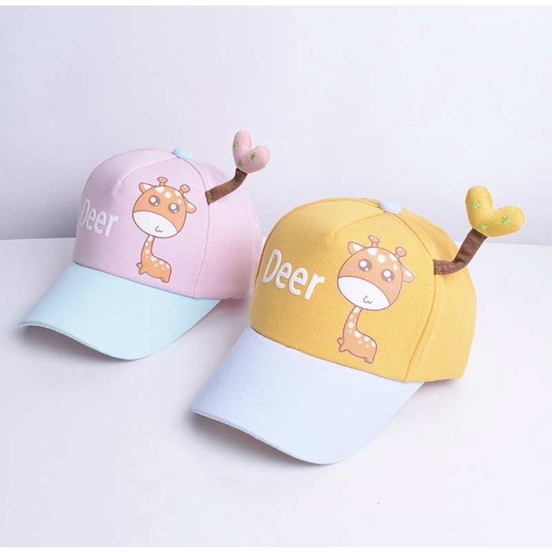 Topi Baseball Anak Bayi Balita Model Deer Giraffe love / Baby Baseball Hat-1