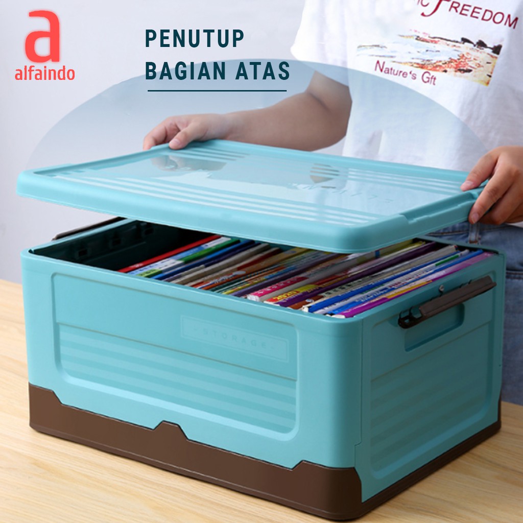 Alfaindo Kotak Penyimpanan Plastik Box Container Lipat Serbaguna Portable Kotak Storage Organizer