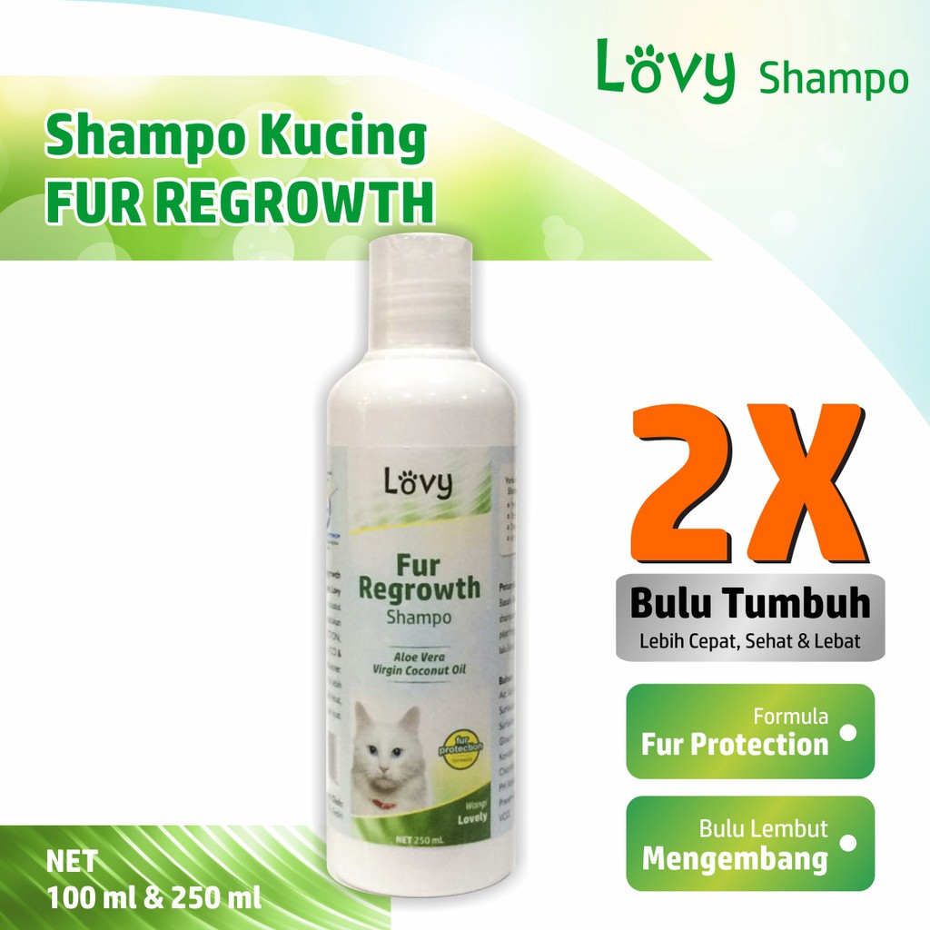 Shampo Kucing Penumbuh Bulu Anti Rontok Shampo LOVY Fur Regrowth 250 ML