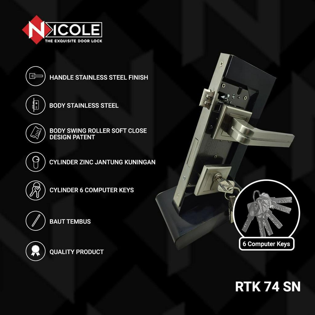 Kunci Pintu Misah / Handle Rosette / Gagang Pintu Set RTK 71 72 74 SN
