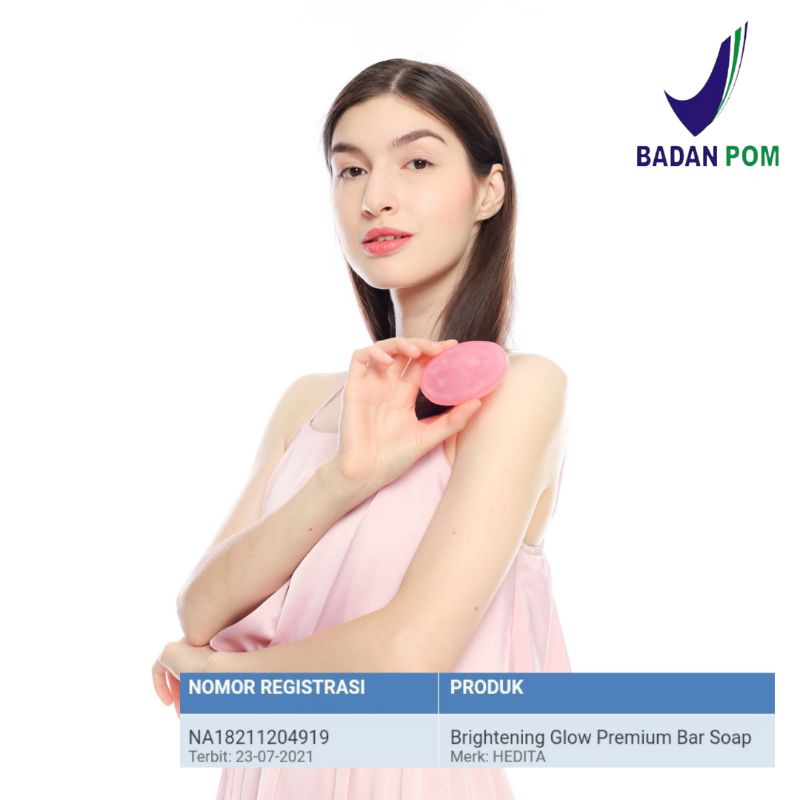 BPOM SABUN PEMUTIH WAJAH DAN BADAN HEDITA BRIGHTENING GLOW PREMIUM BAR SOAP 80GR