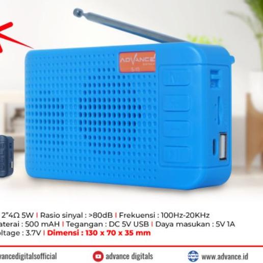 speaker bluetooth music box advance s10 s 10 new v2