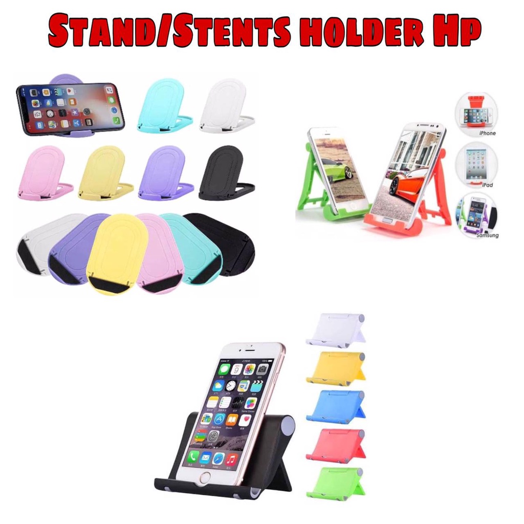 Trend-Stand Holder HP Folding Phone Holder Oval Bulat/ STENTS S059 Dudukan Handphone Tablet TERMURAH