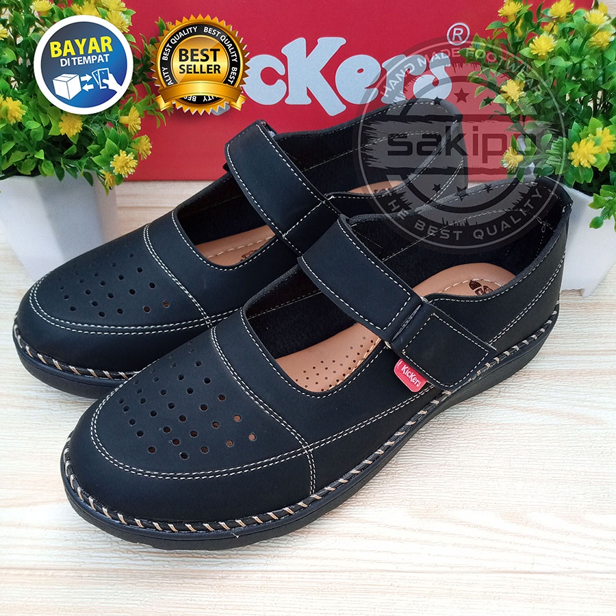 PROMO 12.12 BIRTHDAY SALE FLATSHOES WANITA DEWASA REMAJA LED KICKERS FULL HITAM KESET DI LANTAI TRENDI NYAMAN DIPAKAI TERMURAH TERBARU / SAKIPO