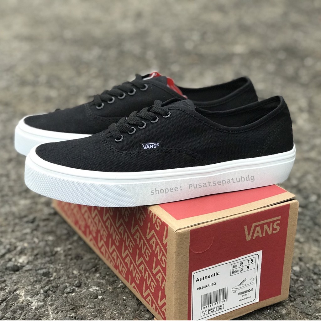 SEPATU43 VANS AUTHENTIC FULL BLACK HITAM COKLAT OLDSKOOL ERA SK8 PREMIUM BNIB ICC IFC DT