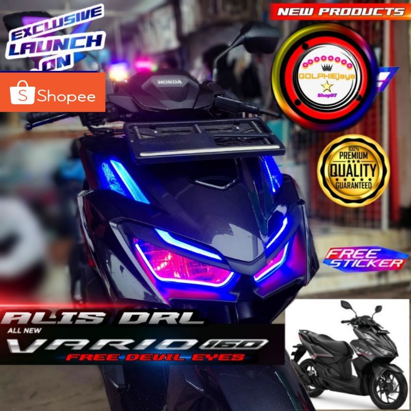 LAMPU ALIS DRL NEW VARIO 160 TERBARU 2022 BONUS DEVIL EYES LAMPU DEPAN SENJA LIS LED VARIASI NEW VAR