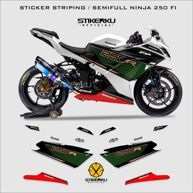 striping motor ninja 250fi / striping ninja 250fi / stiker ninja 250fi