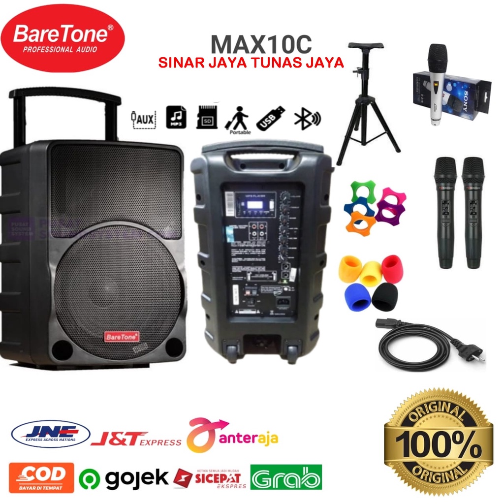 Paket Speaker Aktif Meeting Portable Baretone 10 inch MAX10C / MAX10H Original max 10