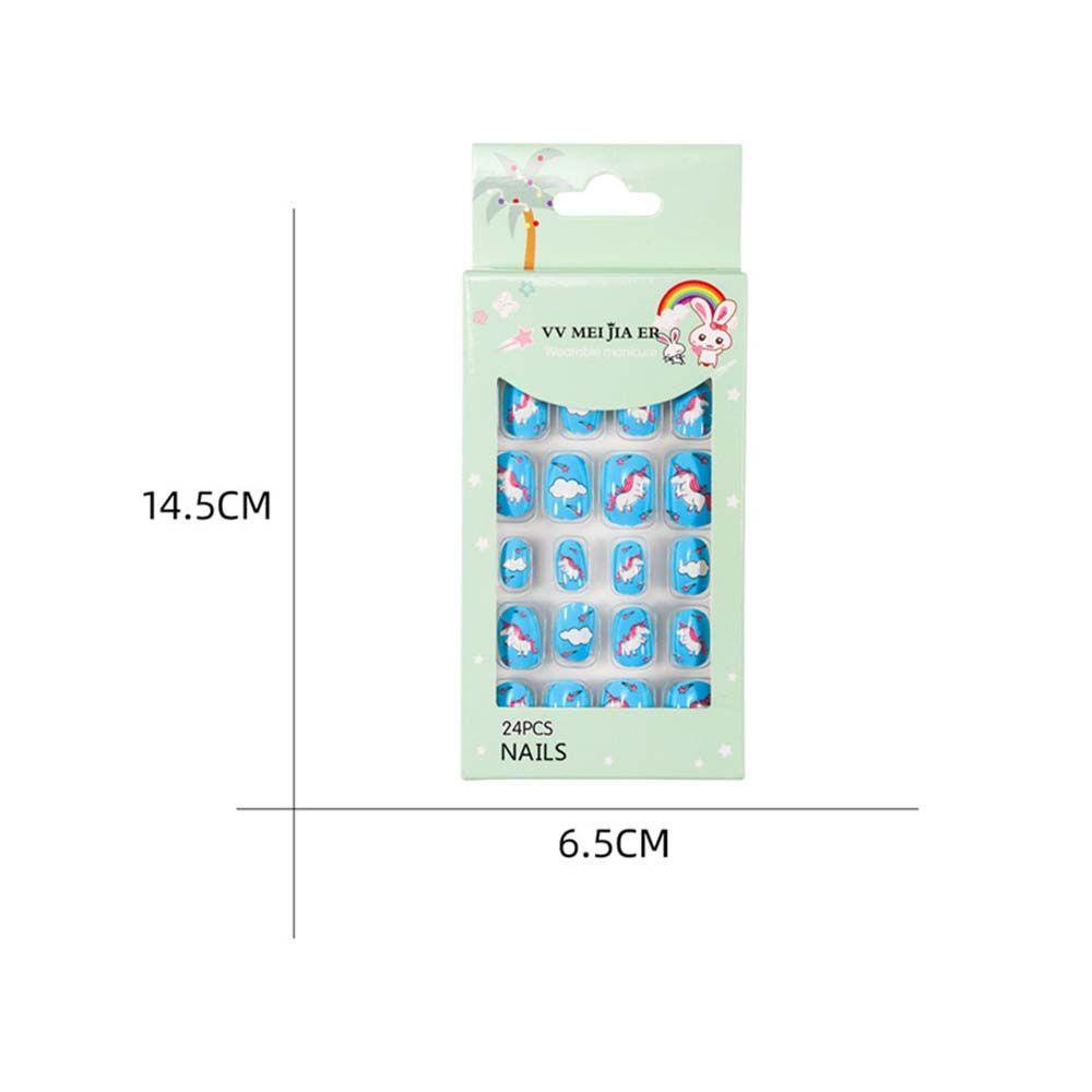 Agustina Anak Kuku Palsu Indah Alat Manicure Kartun Perekat Belakang DIY Nail Art