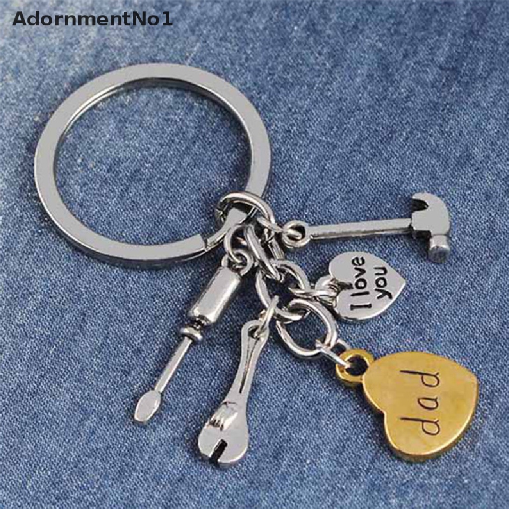(AdornmentNo1) Gantungan Kunci Silver Motif Alat Pertukangan Untuk Hadiah Hari Ayah
