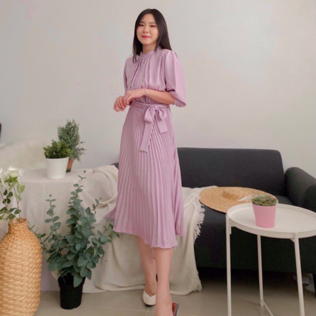 KANON - Kyouka Vintage Shirt Dress - Dress pesta midi atau maxi model vintage korean look