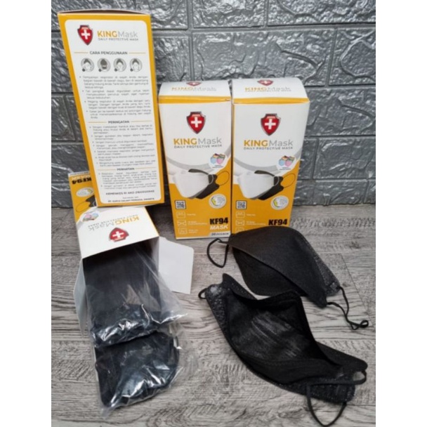 Promo - Masker KF94 - King Mask - Isi 20pcs - Kemenkes - Hitam