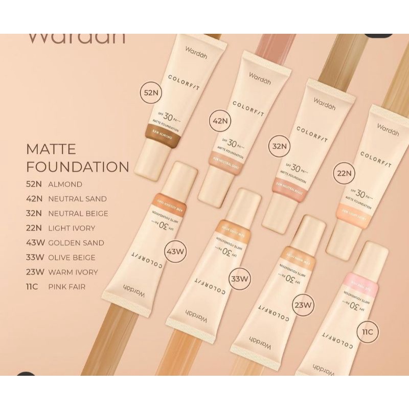 Wardah Colorfit Matte Foundation Spf 30 PA +++ 25ML