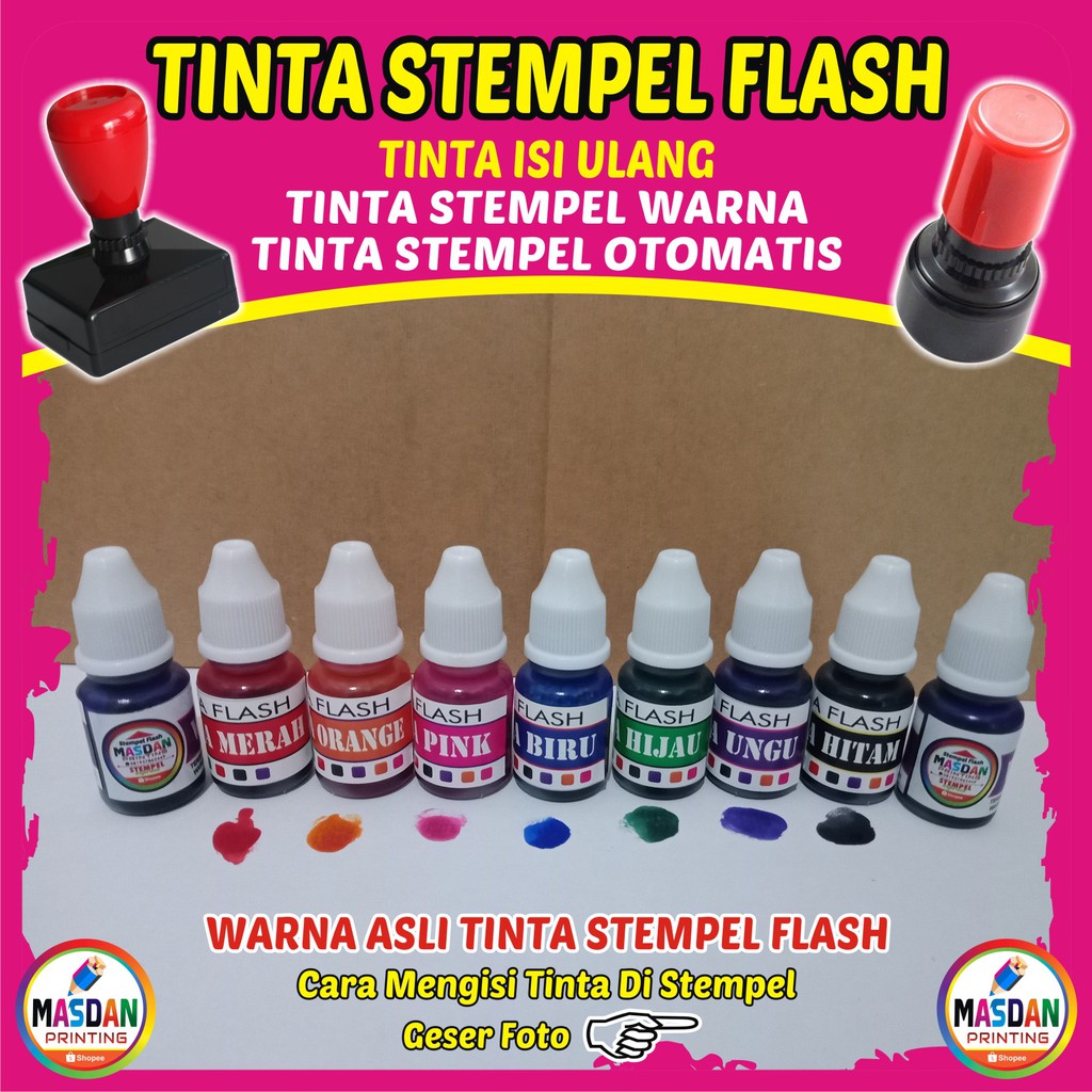 

TINTA STEMPEL FLASH / TINTA REFIL STEMPEL OTOMATIS