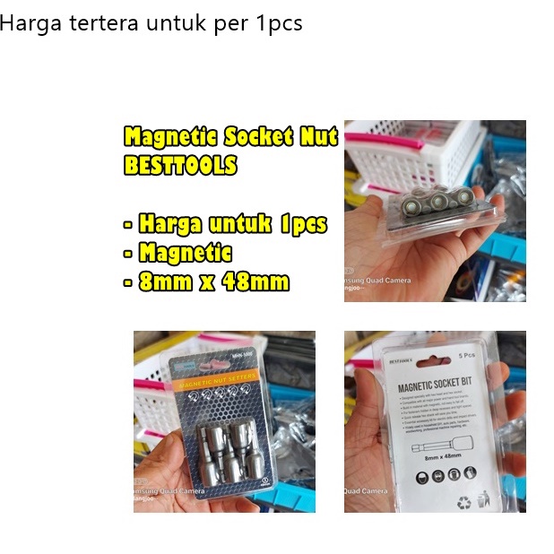 mata bor sock baut roofing 8mm x 48mm / magnetic socket nut / mata bor obeng baut ROOFING sok 8mm