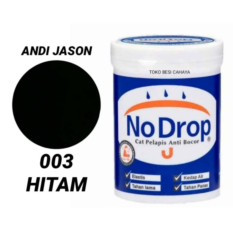 CAT NO DROP PELAPIS ANTI BOCOR NO 003 HITAM KEMASAN 1 KG CAT WATERPROFING NO 1 DI INDONESIA