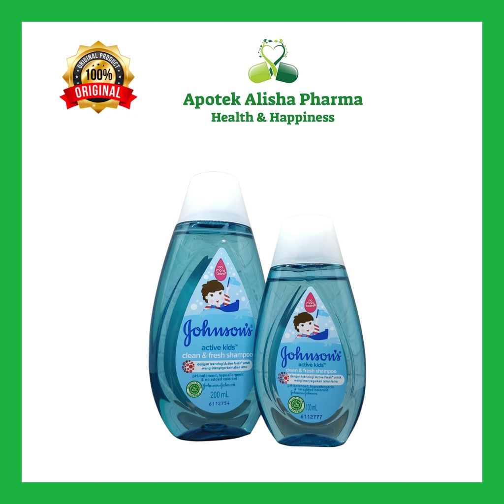 Johnson Shampoo Active Kids Clean&amp;Fresh 100/200ml - Shampo Membersihkan Rambut / Melembutkan Kulit Kepala Anak Aktif