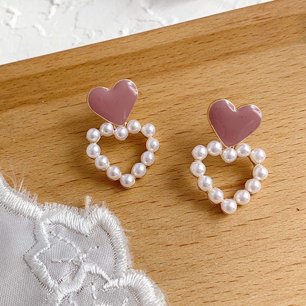 Hu Hu Hu Hu Hu Alat Bantu Pasang Kacamata♡ Anting Tusuk Mutiara Imitasi Bentuk Bunga / Hati / Bintang Untuk Wanita