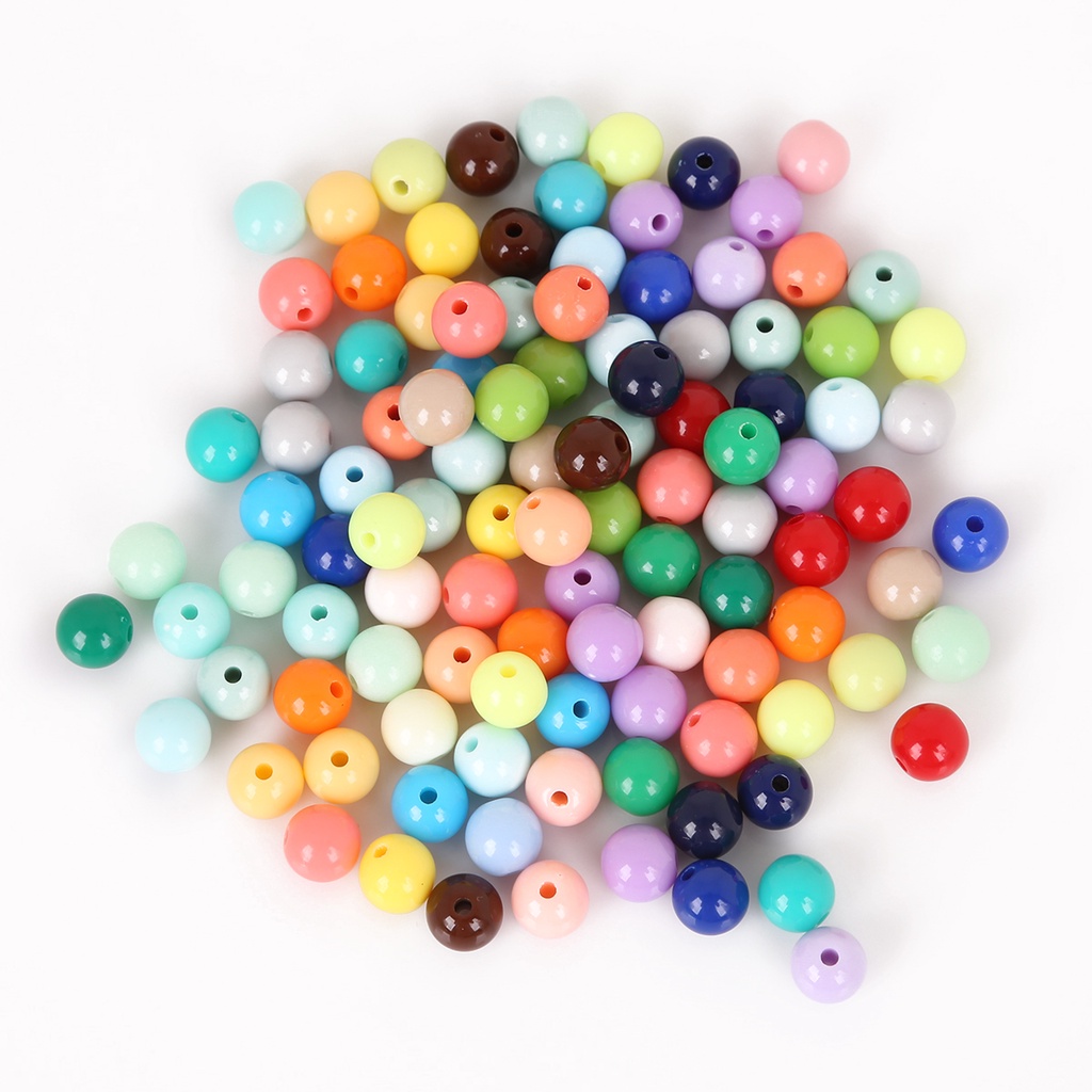 50 PCs 10 Mm Multicolor Akrilik Manik-manik Bulat Longgar Spacer Manik-manik Cocok DIY Wanita &amp; Pria Gelang Kalung Perhiasan Hadiah