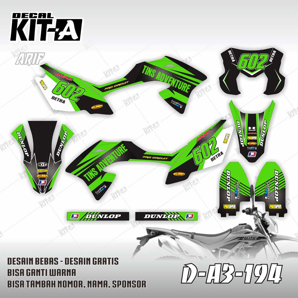 Decal Stiker Klx BF 150 Sticker Variasi Striping Custom Klx G Klx BF D-A3-194