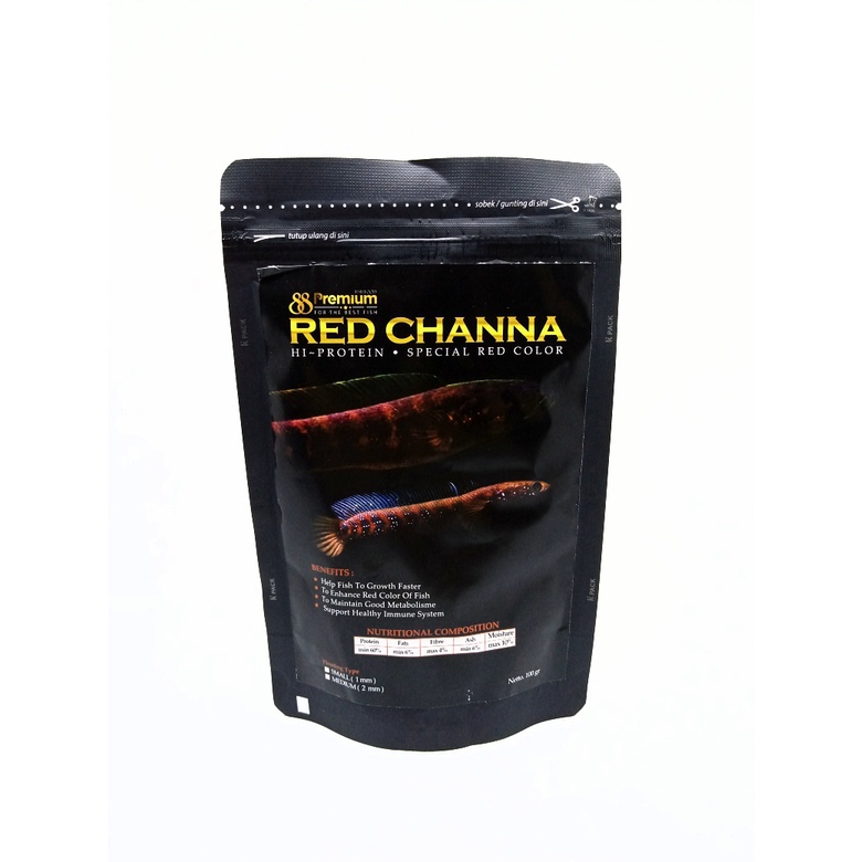 PELET IKAN GABUS PREMIUM RED CHANNA 100 GRAM