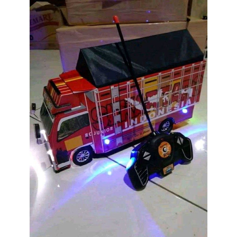 miniatur truk oleng variasi lampu+rc+terpal