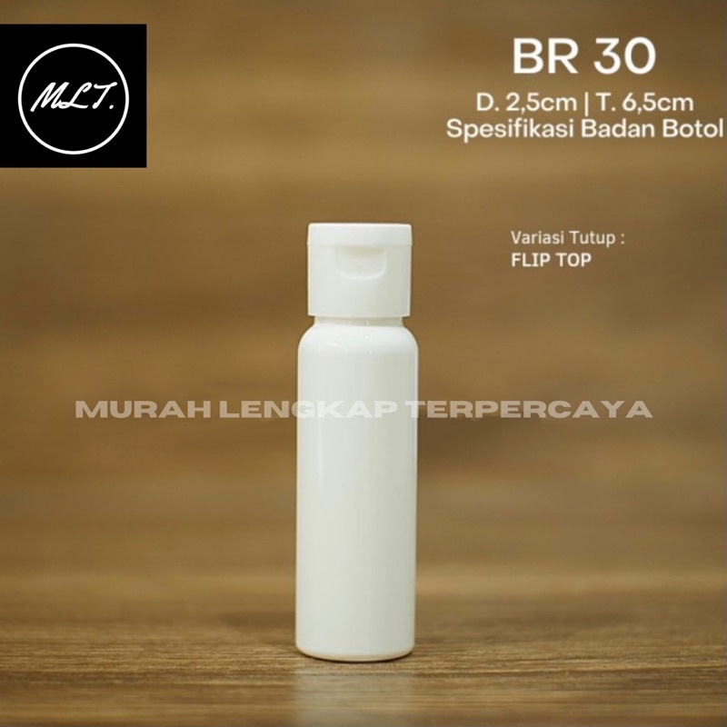 BOTOL 30ML FLIPTOP PUTIH PET 30 ML FLIP TOP PET PUTIH