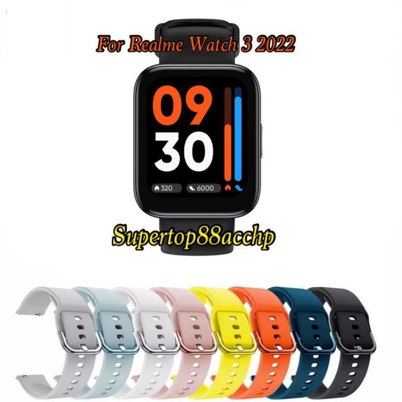 Strap Realme Watch 3 2022 Tali Jam Rubber Colorful Buckle Model Active