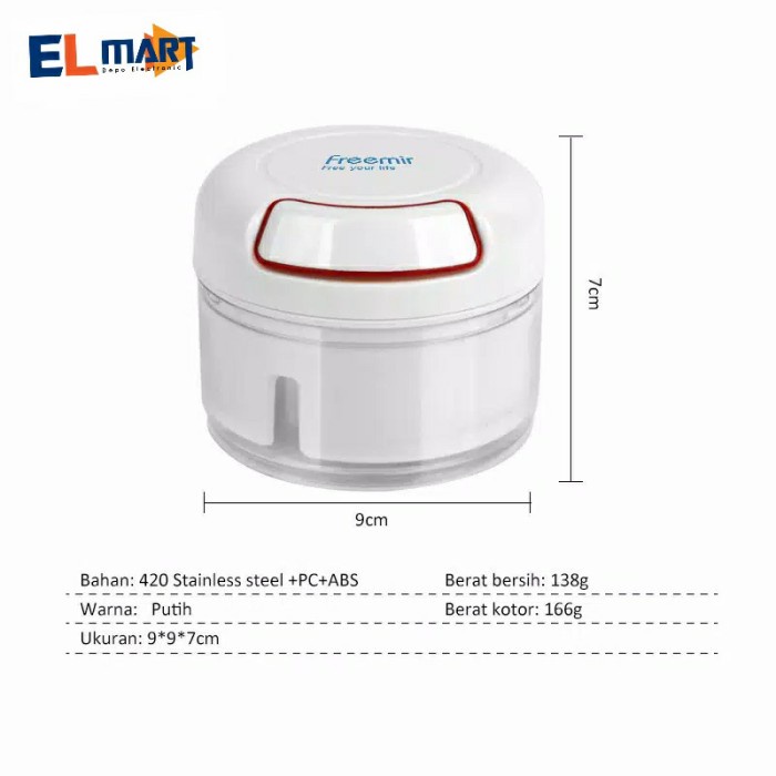 Mini Chopper Blender Penggiling Bumbu Daging Tarik Manual