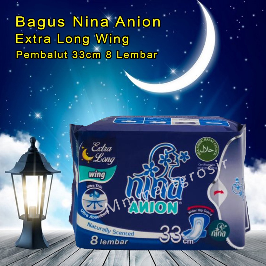 Bagus Nina Anion / Extra Long Wing / Pembalut 33cm Isi 8