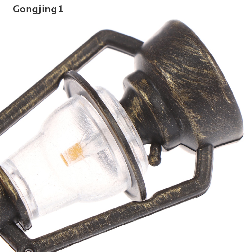 Gongjing 1pc Mainan Miniatur Lampu Minyak Tanah Retro Skala 1: 12 1: 6 Untuk Aksesoris Rumah Boneka