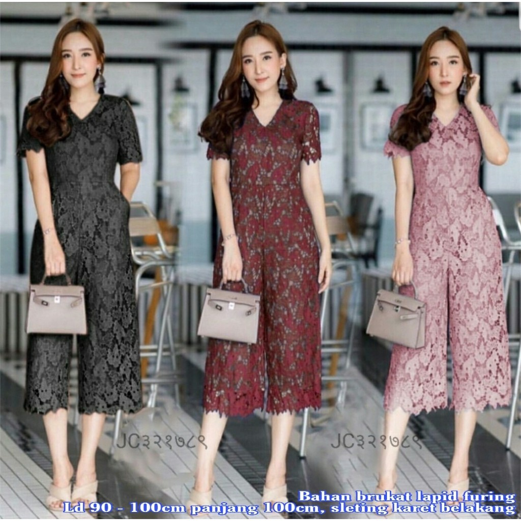 FWG - JUMPSUIT EVA / JUMPSUIT BRUKAT WANITA / JUMPSUIT BRUKOAT KOREA WANITA TERBARU