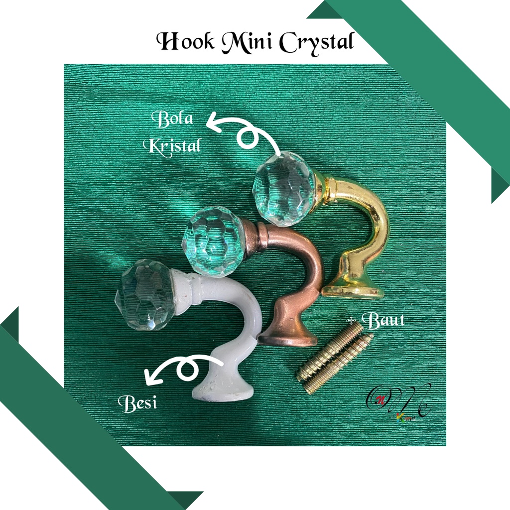 Hook Mini Kristal Minimalis/Cantelan Gorden