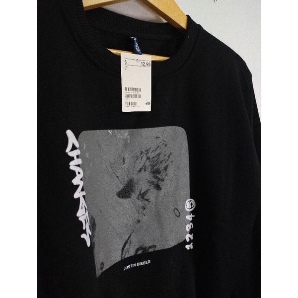 Sweater Crewneck Justin Bieber Changes 1920 Pink HnM Wanita Cewek Pria Full Tag Free Paper Bag