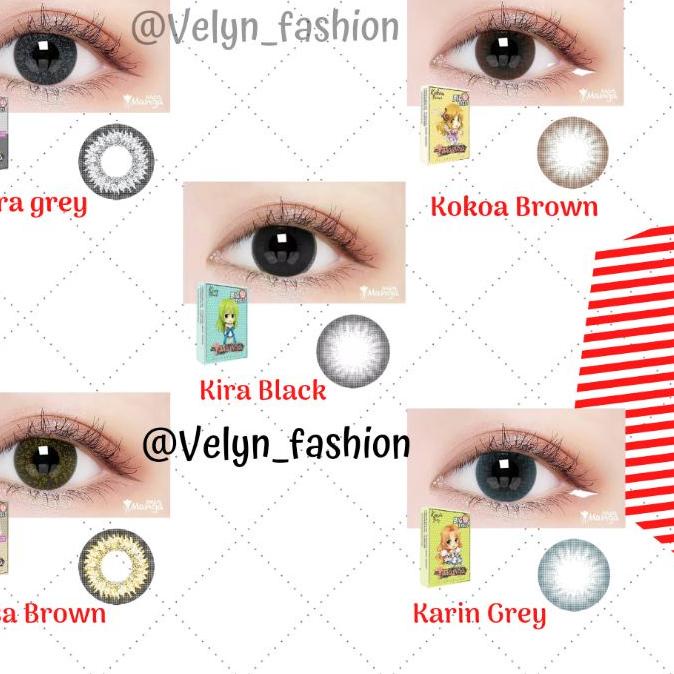 ✈ Softlens Warna Manga Diameter 15,5mm / Soflen Manga Siera Grey / Soflen Minus Manga / Manga Bigeye