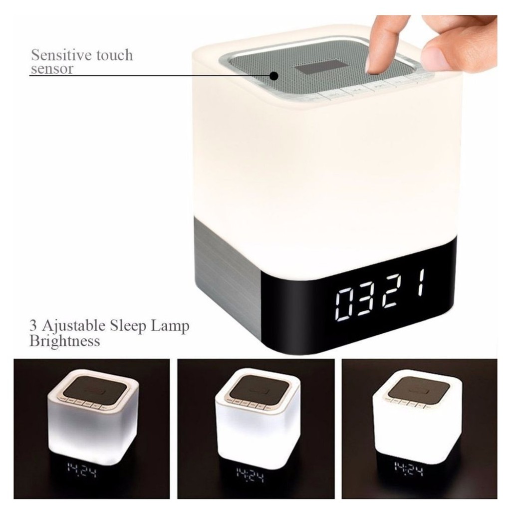 Speaker Jam Alarm Bluetooth Lampu Tidur LED Light 111130