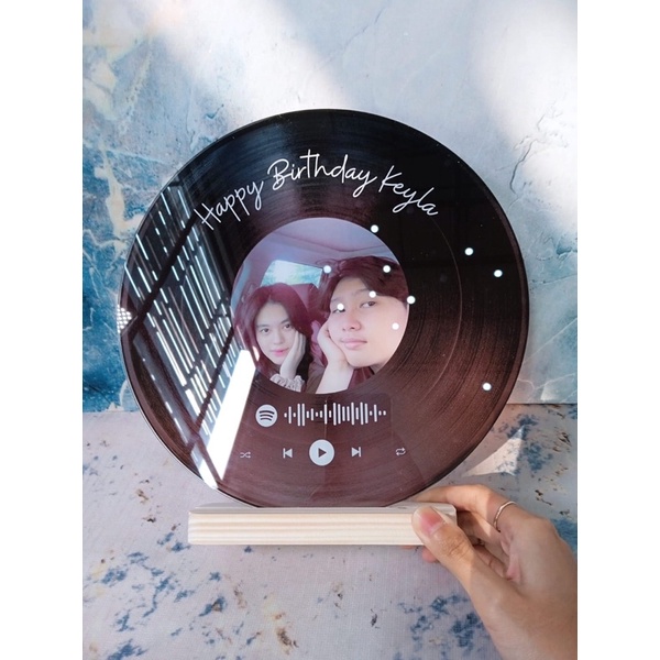 Custom Acrylic Spotify Song Google Map Album Vinyl Style Akrilik Kado Ucapan Bulat