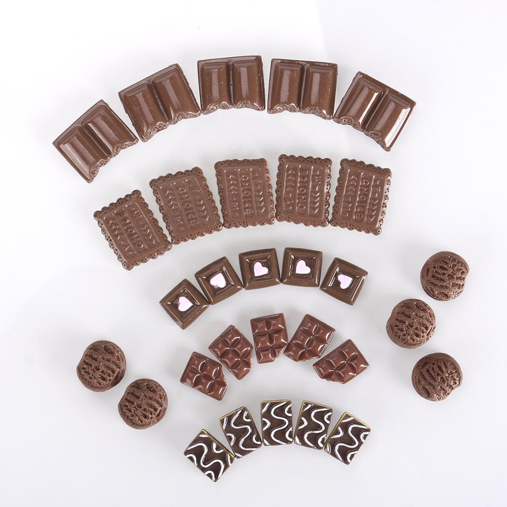 

30 pcs DIY Craft Campuran Cokelat Pola Flatbacks Resin Tombol Kembali Datar Scrapbooking