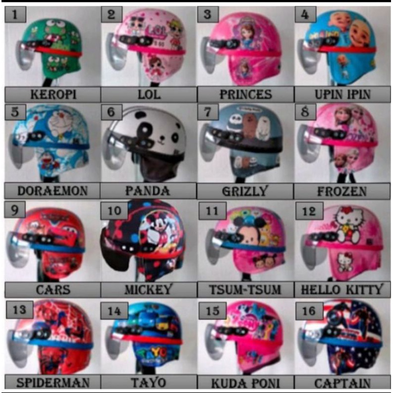 HELM ANAK KARAKTER/HELM ANAK/HELM/HELM USIA 3_5 TAHUN/HELM TERLARIS