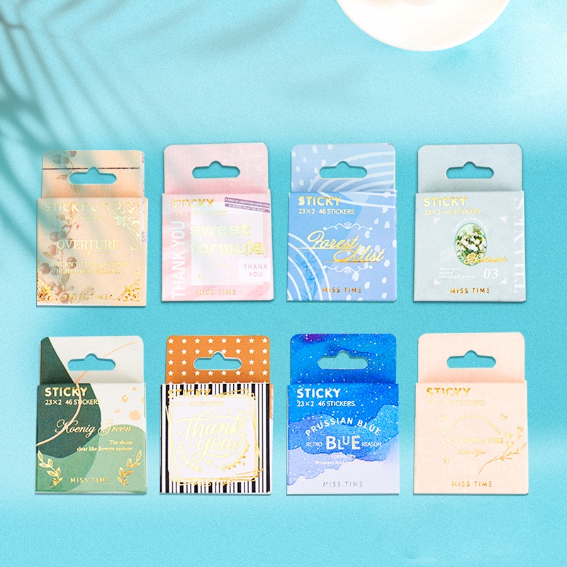 46pcs Stiker Bulat Motif Kartun Tulisan THANK YOU Gaya Retro Untuk Dekorasi DIY