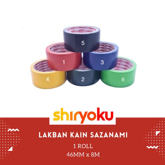 

Lakban Kain Hitam 2" Inch x 8M Sazanami Cloth Tape 46 mm Linen jilid