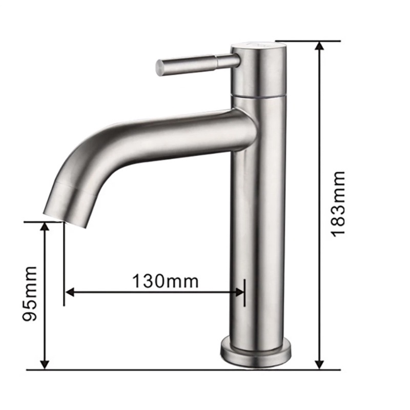 1731 Kran Wastafel Bambu Stainless - Kran Washtafel Cuci Tangan SS 304