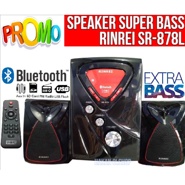 Speaker RINREI SR-878L - Speaker Bluetooth USB TF Card Radio Free Remot - Rinrei 878 L
